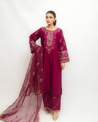 Tea Pink (Stitched 3 Pcs)