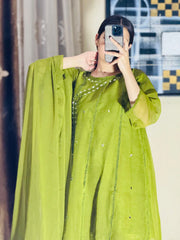 Mahnoor SeaGreen (Stitched 3 Pcs)